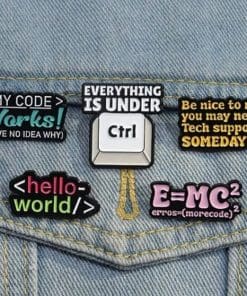 Alternative view of Computer Meme 'Everything is Under Control' Enamel Pin