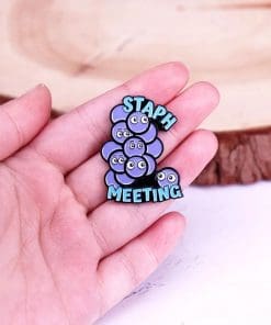 Bacterial Cell 'Staph Meeting' Enamel Pin - Image 3