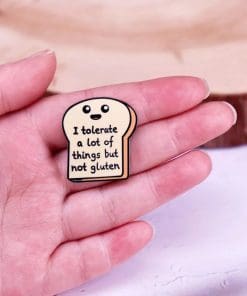 Alternative view of Toast 'I Tolerate a Lot of Things But Not Gluten' Enamel Pin