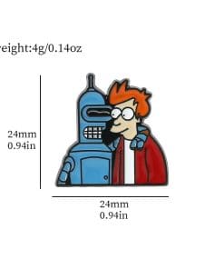 Alternative view of Futurama ‘Bender and Philip J. Fry’ Enamel Pin