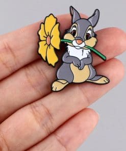 Alternative view of Bambi 'Thumper with Flower' Enamel Pin