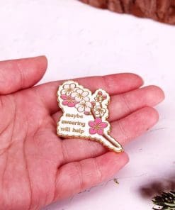 Alternative view of Cherry Blossoms 'Maybe Swearing Will Help' Enamel Pin
