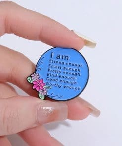 Alternative view of Love Yourself 'I am Enough' Enamel Pin