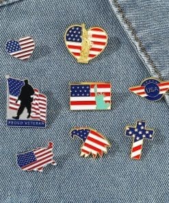 United States National Flag 'Proud Veteran' Enamel Pin - Image 3