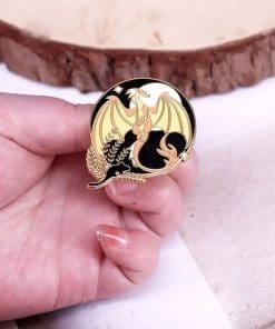 Alternative view of Flying Dragon 'Chasing Moon' Enamel Pin