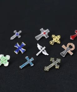 Christian Cross 'Crucifix | Angel Wing' Enamel Pin - Image 4