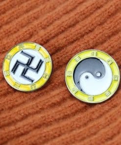 Set of 2 Ancient Symbol 'Swastika | Tai Chi' Enamel Pin