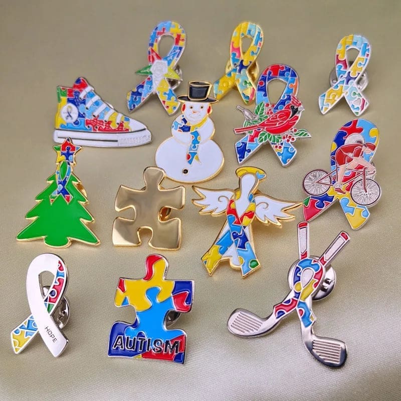 Puzzle Ribbon 'Autism Awareness | Cowboy' Enamel Pin - Image 2