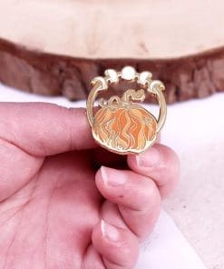 Alternative view of Old Pumpkin 'Moon Phases' Enamel Pin