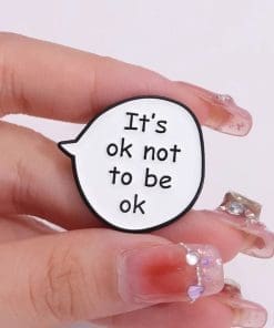Alternative view of Cloud Message 'It’s Ok Not To Be Ok' Enamel Pin
