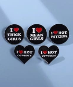 Red Hot 'I Love Hot Psychos' Enamel Pin - Image 5