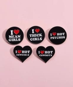 Alternative view of Red Heart 'I Love Hot Cowgirls' Enamel Pin