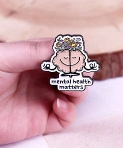 Alternative view of Meditation 'Mental Health Matters' Enamel Pin