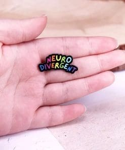 Alternative view of Rainbow Neuro-divergent' Enamel Pin