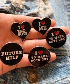 Alternative view of Funny Heart 'I Love to Make Boys Cry' Enamel Pin