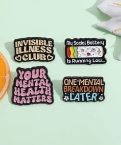 Alternative view of Awareness 'Can  I Uninstall Anxiety' Enamel Pin