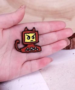 Alternative view of Red Evil 'Computer Game' Enamel Pin