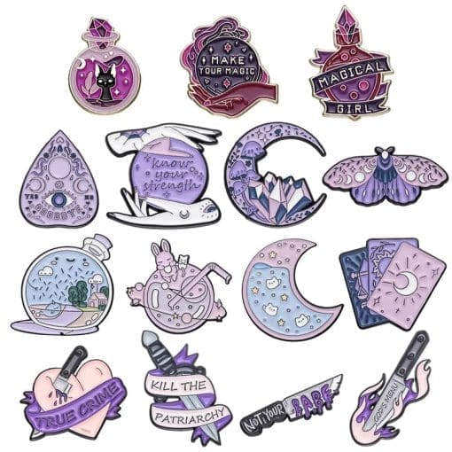 Purple Crystal ‘Magical Girl’ Enamel Pin – Distinct Pins