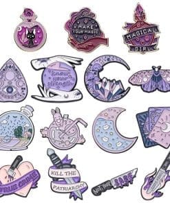 Alternative view of Crystal Ball 'Wizard Book' Enamel Pin