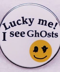 Funny Emoji 'Lucky Me I See Ghost' Enamel Pin