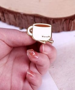 Alternative view of Hot Coffee 'Walking Cup' Enamel Pin