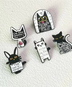 Alternative view of Black Cat 'Bunny Fightin Public' Enamel Pin