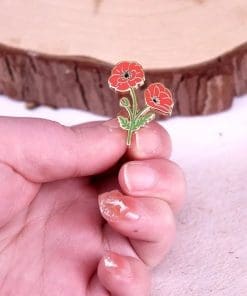 Alternative view of Flower 'Red Peony' Enamel Pin