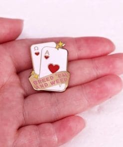 Alternative view of Playing Card 'Breed 'Em and Weep' Enamel Pin