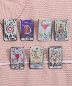 Alternative view of Tarot Card 'The Coffee' Enamel Pin