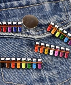 Alternative view of Chemical Experiment 'Rainbow Test Tube' Enamel Pin