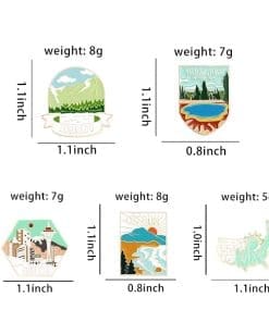 Alternative view of Travel Destination 'Set of 4 Scenery' Enamel Pin