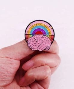 Alternative view of Neuro-divergent Rainbow Neurodiversity Brain Enamel Pin