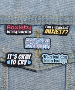 Alternative view of Anxiety Is My Cardio Enamel Pin