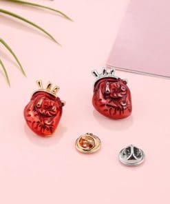 Red Heart 'Sneaky Eye' Enamel Pin - Image 3