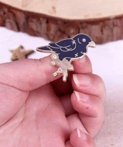 Alternative view of Black Bird 'Stunning Raven' Enamel Pin