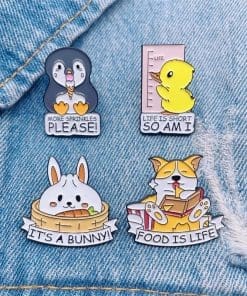 Alternative view of Funny Animals 'Set of 4 Cuties' Enamel Pin