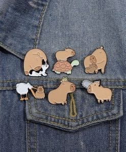 Capybara 'Turtle and Capy' Enamel Pin - Image 3