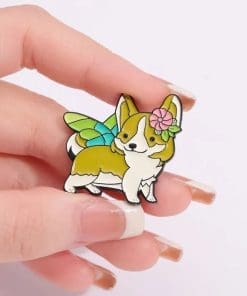 Alternative view of Corgi 'Butterfly Wings' Enamel Pin