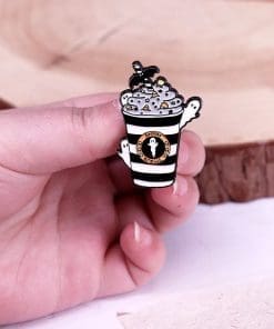 Alternative view of Halloween Drink 'Spooky Frappe' Enamel Pin
