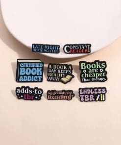 Alternative view of Book Lover 'Certified Book Addict' Enamel Pin