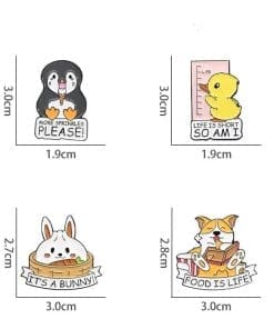 Funny Animals 'Set of 4 Cuties' Enamel Pin - Image 4