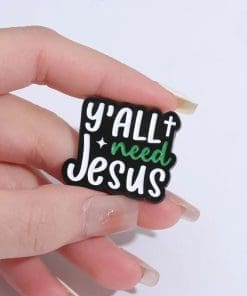 Alternative view of Y'all Need Jesus Enamel Pin
