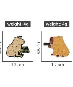 Alternative view of Capybara 'Gangster' Enamel Pin