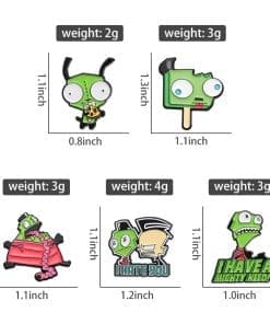 Alternative view of Invader Zim 'I Hate You' Enamel Pin