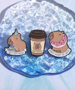 Alternative view of Capybara ‘Cappy Birthday’ Enamel Pin