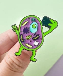 Alternative view of Funny Selfie Nucleus Bacteria Enamel Pin