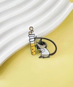 Science Experiment 'Mouse Test Tube' Enamel Pin - Image 3