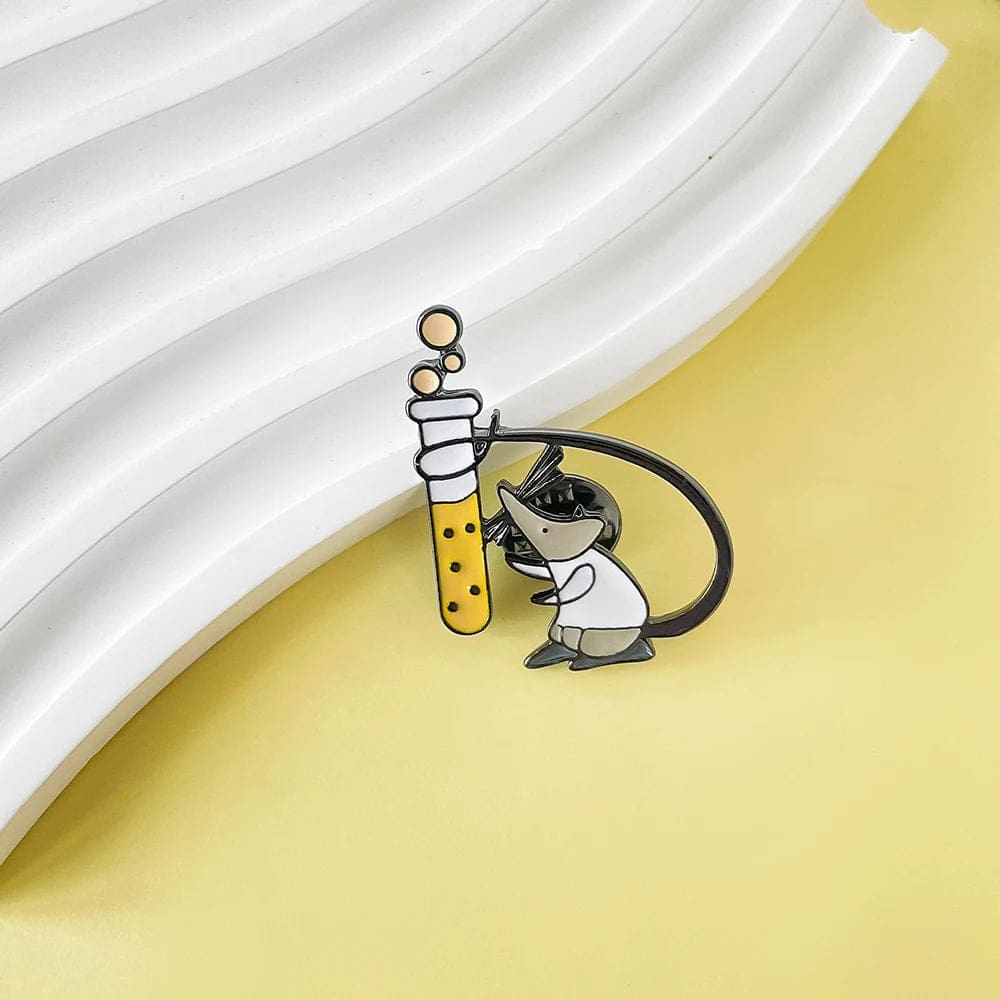 Science Experiment 'Mouse Test Tube' Enamel Pin - Image 3