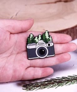 Alternative view of Forest Photography 'Camera Nature Landscape' Enamel Pin