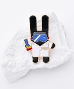 Black Rabbit 'Lab Chemist' Enamel Pin - Image 3